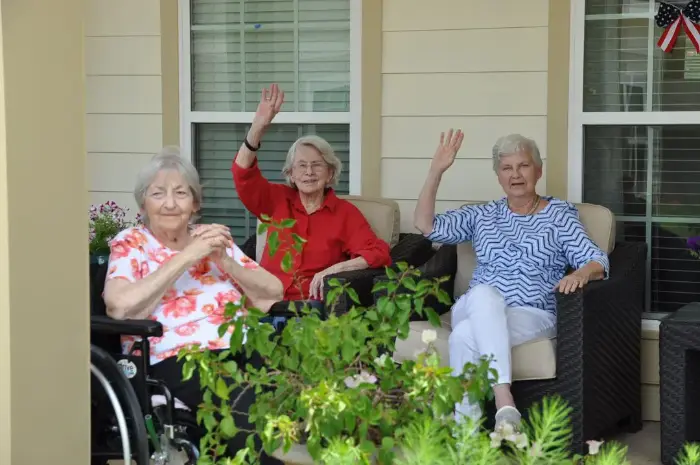 3 Elderly Women Waving 